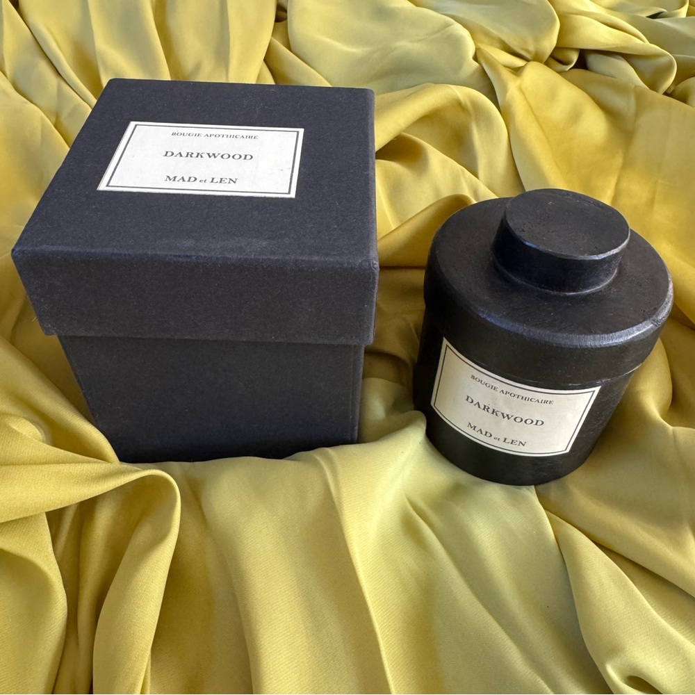 Empty MAD ET LEN Darkwood Black Candle Iron Vessel with Box